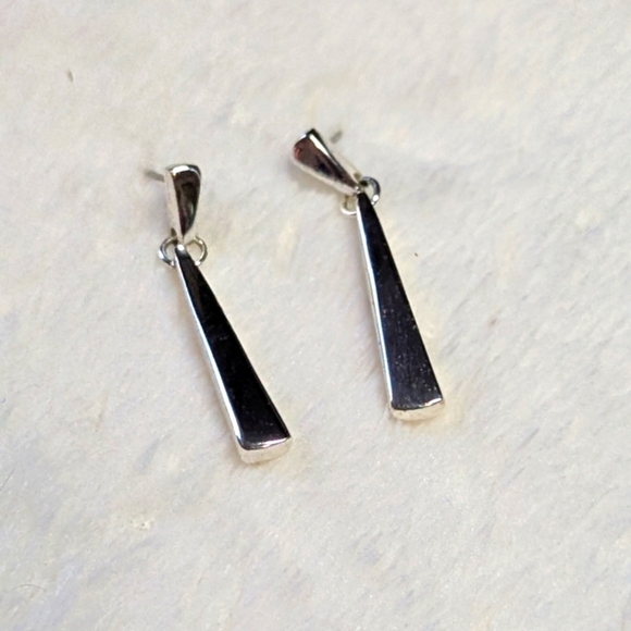 Vintage Napier Silvertone Drop Pierced Earrings - Picture 8 of 8